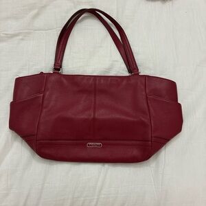 Coach Burgundy Leather Shoulder Bag